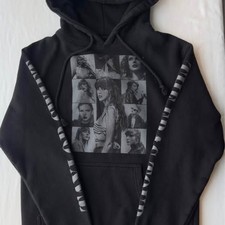 Taylor Swift The Eras Tour Black Hoodie Sweatshirt Size Small US Dates