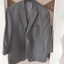 Men's Tiny Check Grey Wool Single Button Suit Custom Made Larger