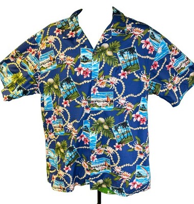 Hawaiihemd blau Aloha Made in Hawaii Herren 2X-Large