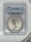 1924 Peace Silver Dollar MS63 PCGS