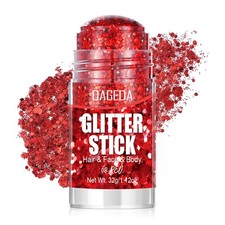 Red Face Body Glitter Stick,Sparkling Hair Glitter Makeup 32G