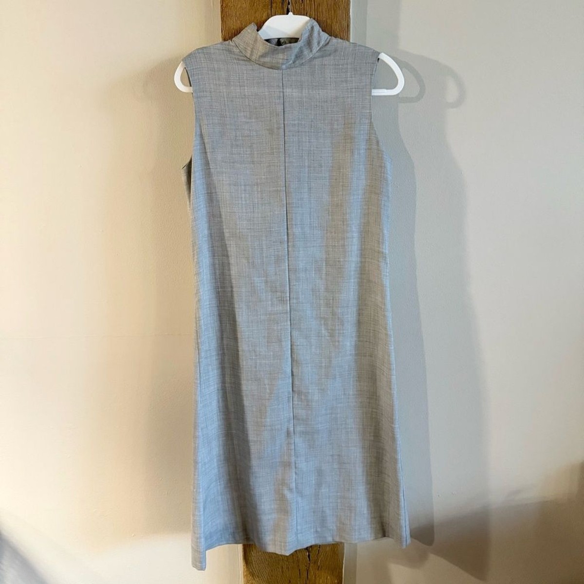 Maryam Nassir Zadeh Mock Neck Sleeveless Midi Dress Wool Blend - Grey Sz  Small