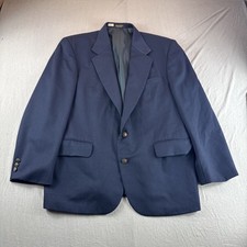 Oscar de la Renta 100% Wool Blazer Mens 42S Blue Sport Coat Dress Jacket Preppy