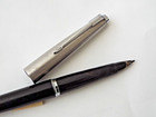 1960s Black Parker 45 fountain pen chrome trim with extra new nib (F) — photo 7