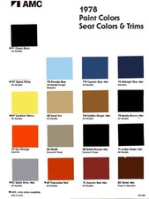 1978 Amc Paint Color Chart - Concord Amx Pacer 1978 Amc Paint Color Chart - Concord Amx Pacer