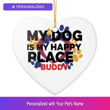 Custom Dog Ornament Personalized Heart Shaped Pet Lover Gift Christmas Tree