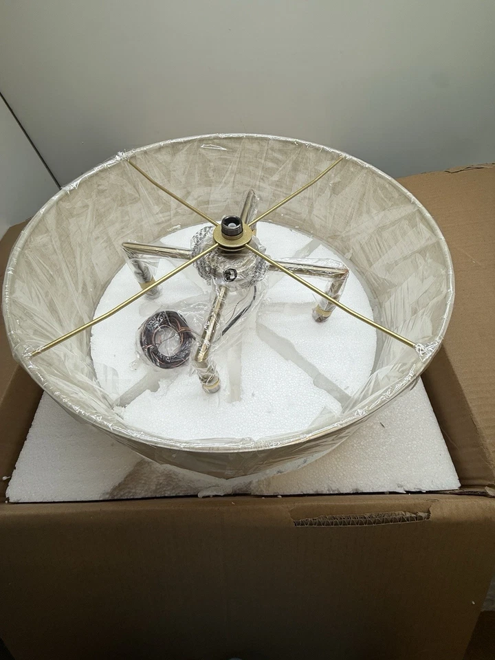 Livex Lighting 42604-01 Meridian 18” Wide Drum Chandelier Antique Brass *READ* - Image 2 of 3