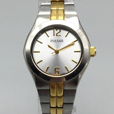 #ad Pulsar Womens Watch 25mm Two Tone Stainless Bracelet New Battery 7quot; $25.89