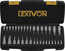 LEXIVON Master TORX Bit Socket Set, Premium 34-Piece Torx Set (T6-T70), Black 