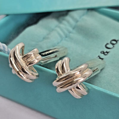 Tiffany & Co. Cufflinks Signature 1992 Sterling Silver 925 W/Box