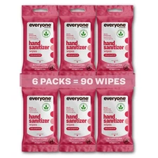 Everyone Hand Sanitizer Wipes - 6x15 Ruby Grapefruit, Sugarcane Alcohol, Essenti