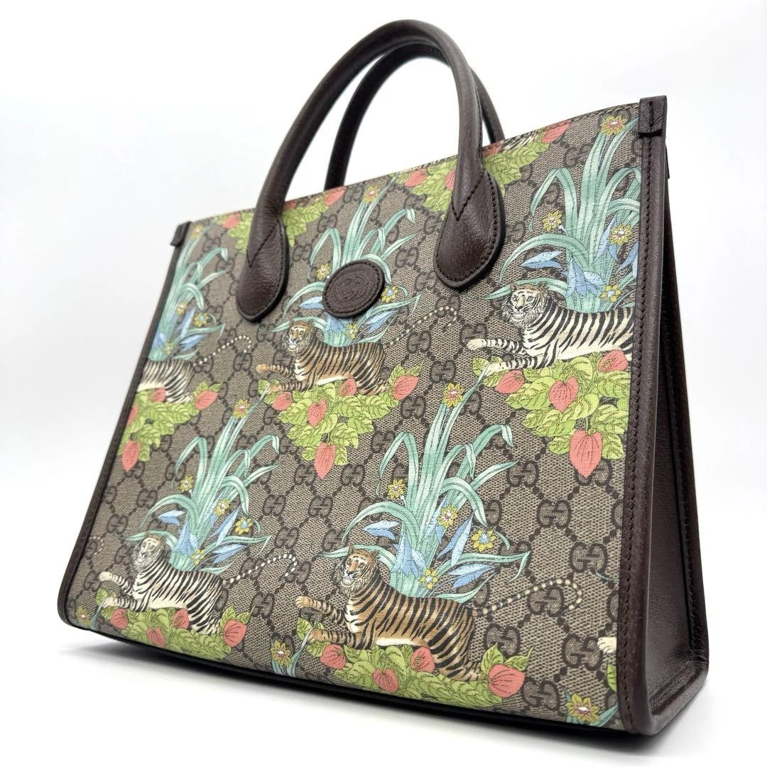 Sac à main Gucci GG Supreme Tiger PVC 0412b