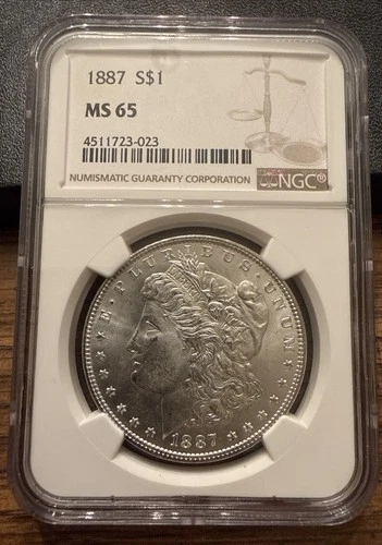 1887 P Morgan Silver Dollar NGC MS-65 Beautiful Coin!!