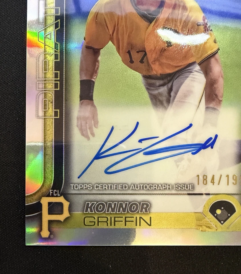 2025 Topps Pro Debut Konnor Griffin Refractor In Card Auto SO /199 Pirates - Image 4 of 4