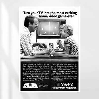 MAGNAVOX ODYSSEY POSTER Retro Videospiel Werbung Werbung Kunst A4 A3 A2 A1 XL