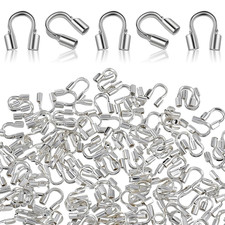 200PCS Stainless Steel Wire Guards, U-Shape Protectors for Jewelry Making, Threa