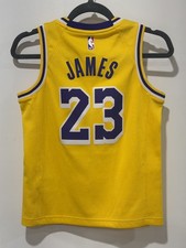 Nike Los Angeles Lakers 23 LeBron James Jersey Men  s Small Yellow NBA Swingman