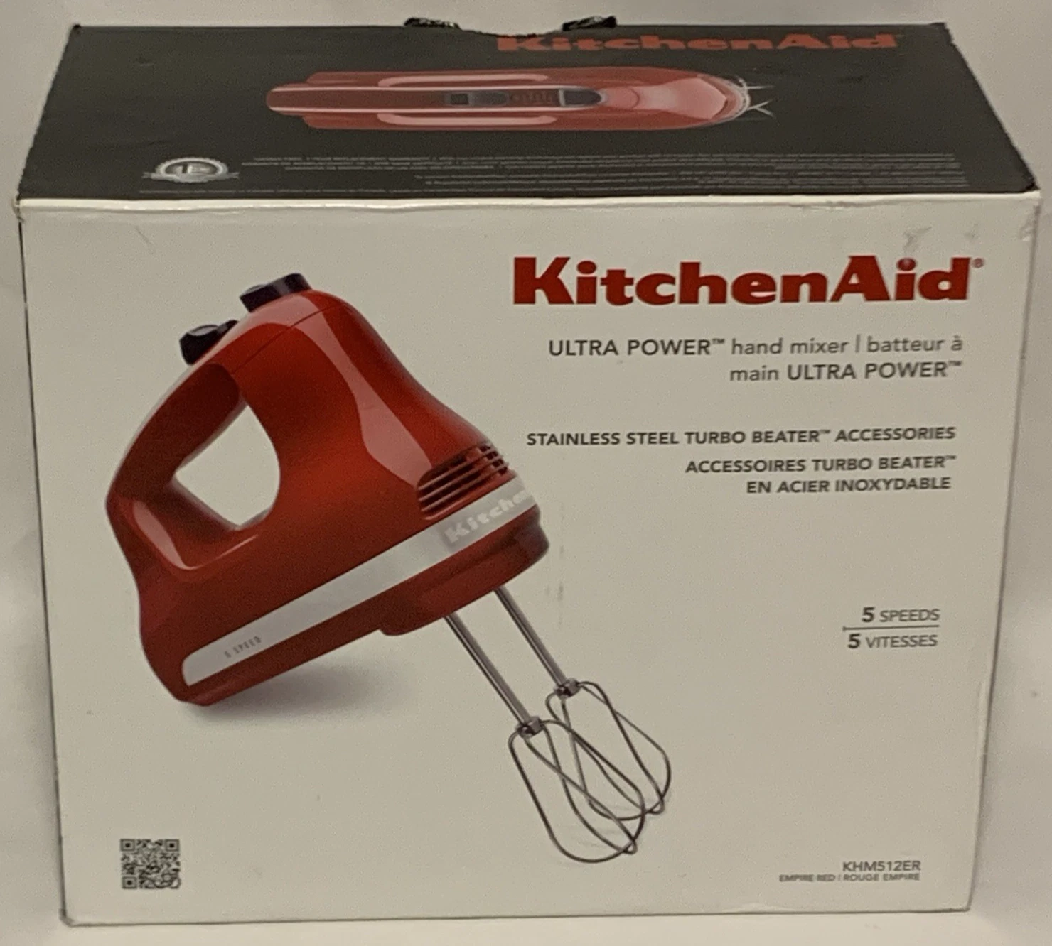 KitchenAid Ultra Power 5 Speed Hand Mixer KHM512ER Empire Red
Opens in a new window or tab