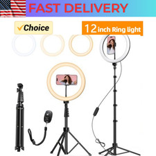 12" Ring Light with Tripod Stand 55cm , 3 Light Modes  10 Brightness