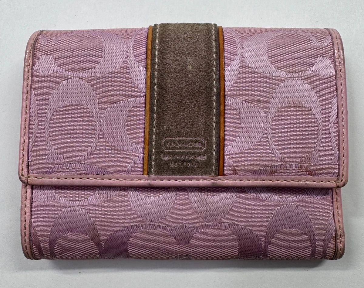 小物 COACH Signature Pink CompactWallet rare Coach Pink Wallets for Women with Vintage for sale - eBay