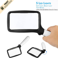 3X LED Lighted Folding Magnifying Glass Large Handheld Reader for Seniors Vision