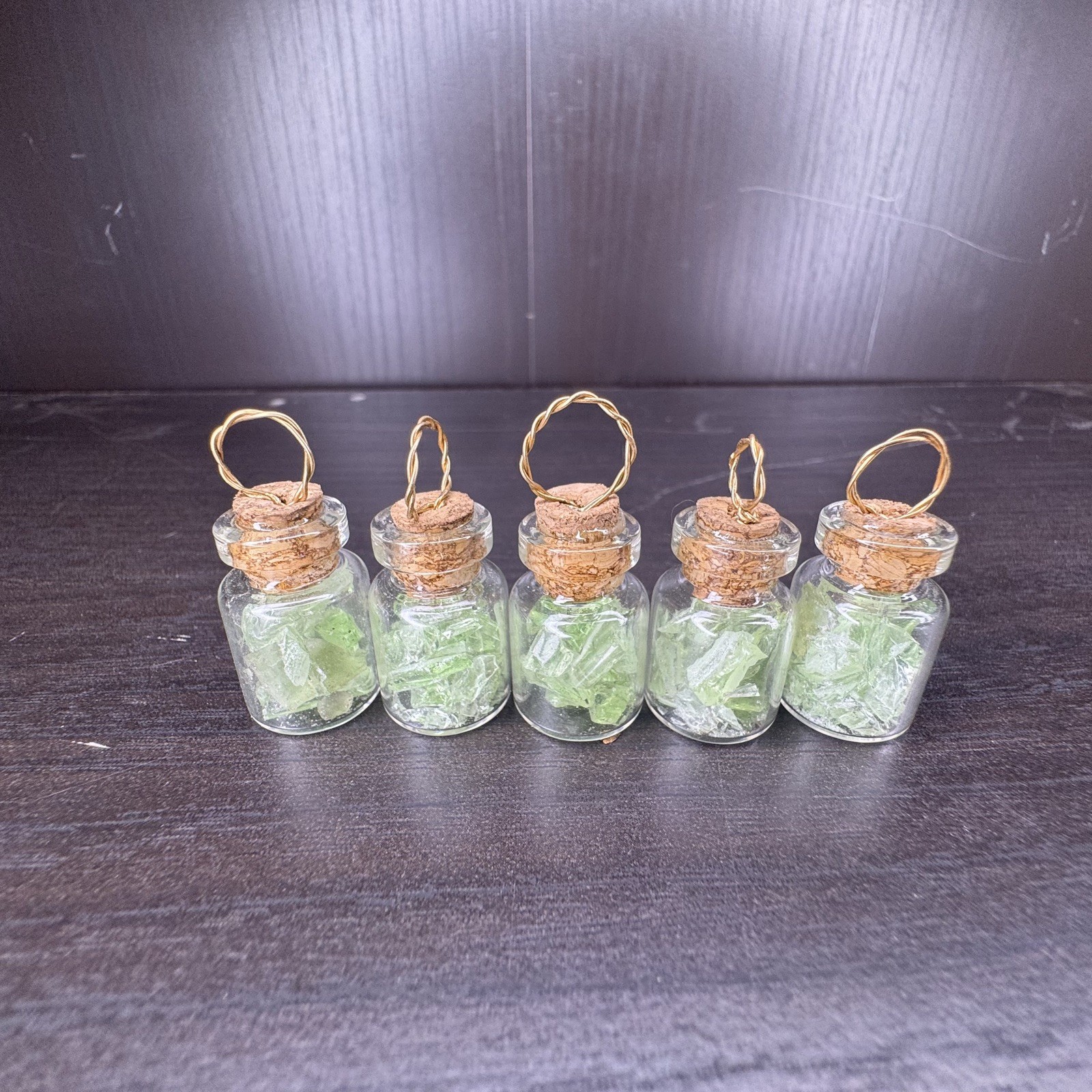 One Uranium Glass Vaseline Glass Vial Pendant charm