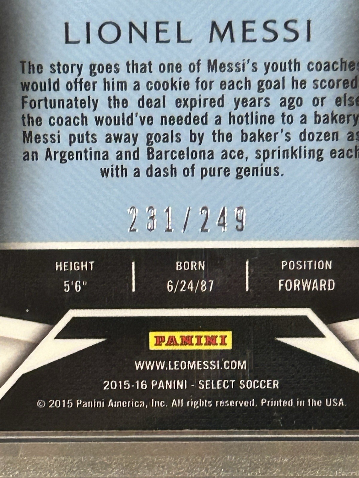 2015-16 Panini Select - Lionel Messi #65 Camo Prizm /249 PSA 8 RARE🔥 view 3