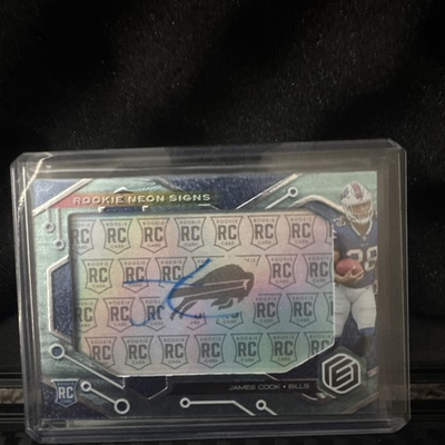 #ad 2022 Panini Elements Rookie Neon Signs James Cook Red 15 auto bills color match $225.00