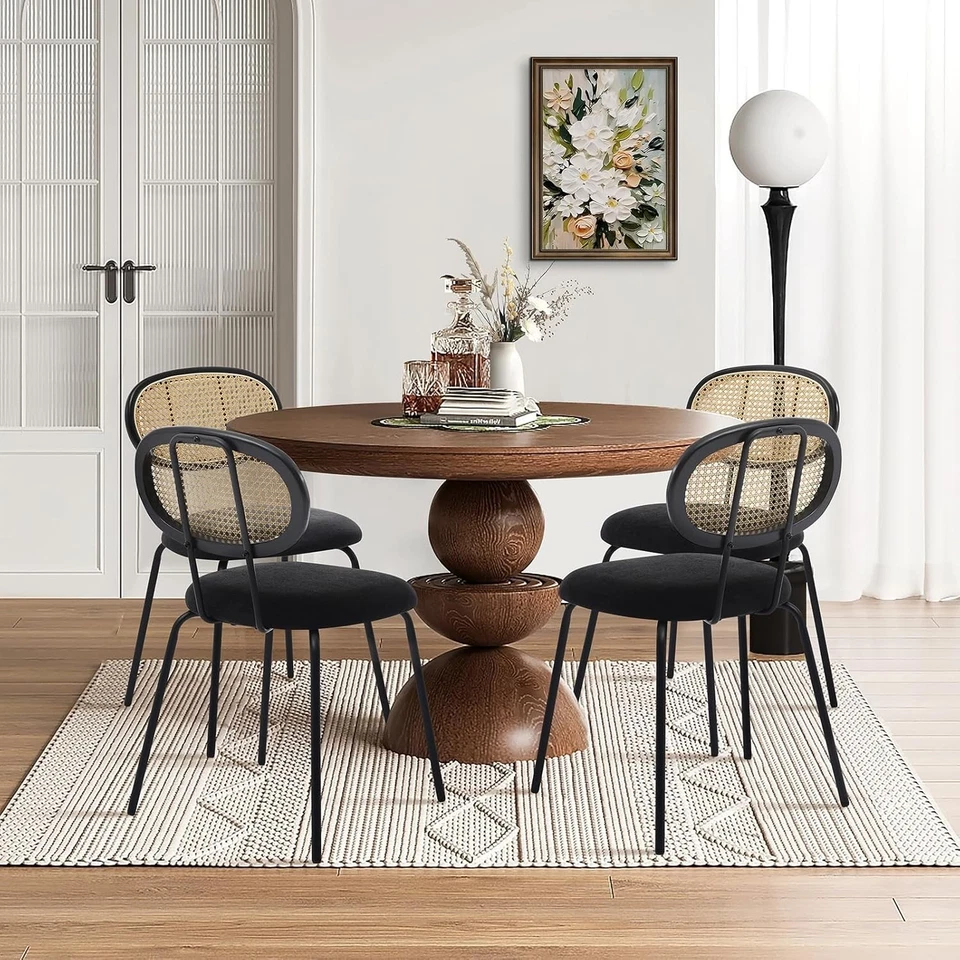 Dining Chair Set of 2 Modern Upholstered Dining Chairs with Metal Legs - Image 2 of 4