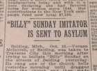 OCT 30, 1915 NEWSPAPER PAGE #2264- BILLY SUNDAY IMITATOR IS SENT TO ASYLUM — photo 1