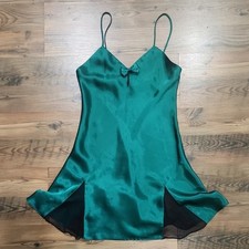 Victoria Secret Vintage Gold Label Satin Babydoll Fairy Green Coquette Small