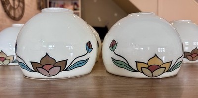 10x Vintage Jugendstil Milchglas Tulpenlampe Lampenschirme 40mm/50mm Monteur