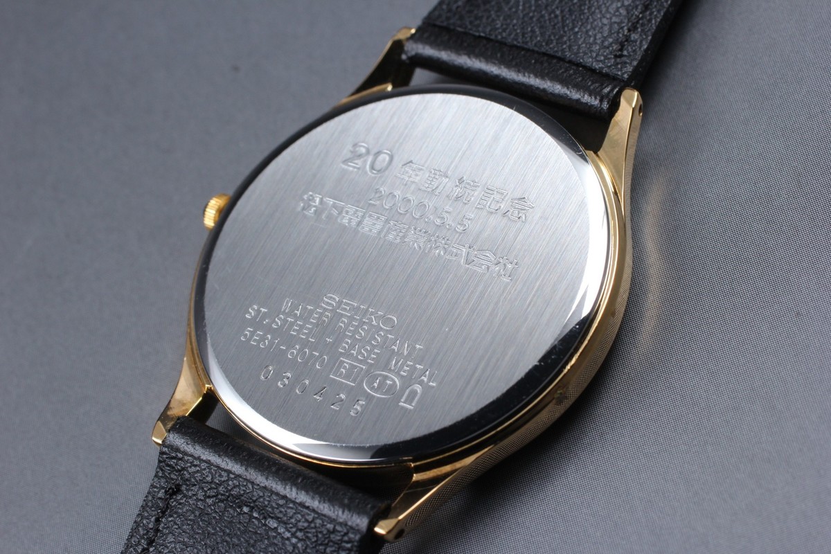 Vintage 2000 Seiko Dolce 5E31-6070 SGP Gold HAQ Quartz Mens Watch