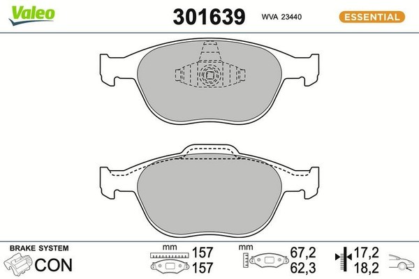 Valeo 301639 Bremsbelagsatz, Scheibenbremse FüR Ford-image