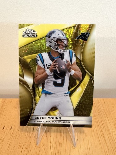 2025 Topps Chrome Black Bryce Young Gold Refractor /50 #17
