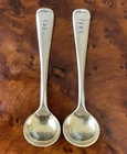 Rare Pair Antique Gorham Sterling Silver H205 Salt Spoons American 2.5” Mono S