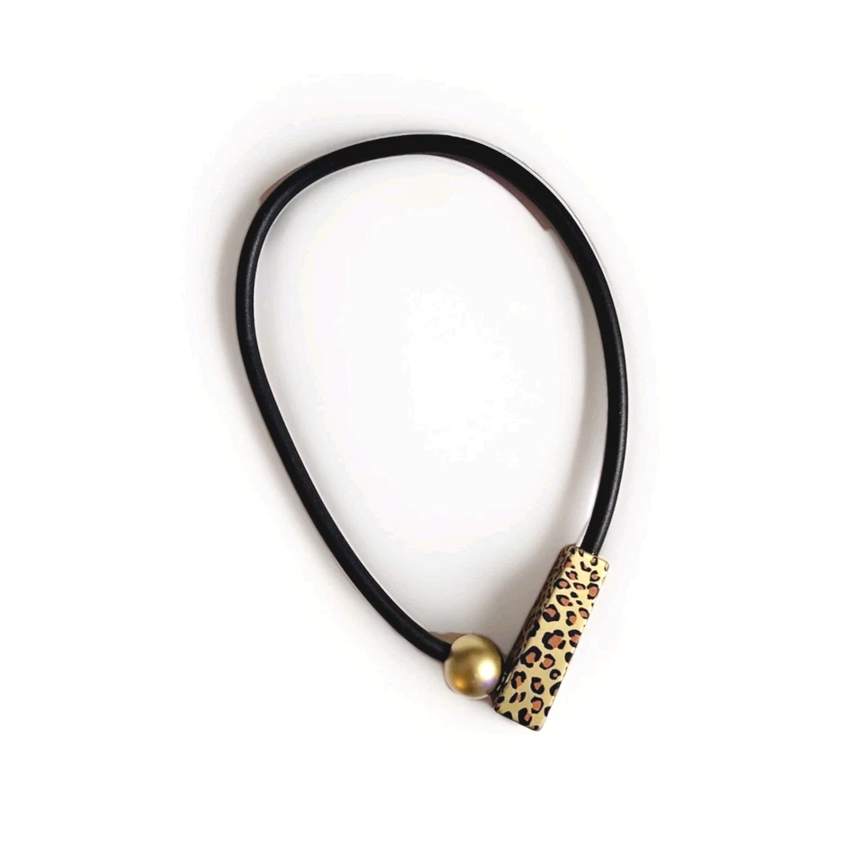 Damen Modekette Halskette Kette Lagenlook Modeschmuck Kautschuk Kurz Magnet