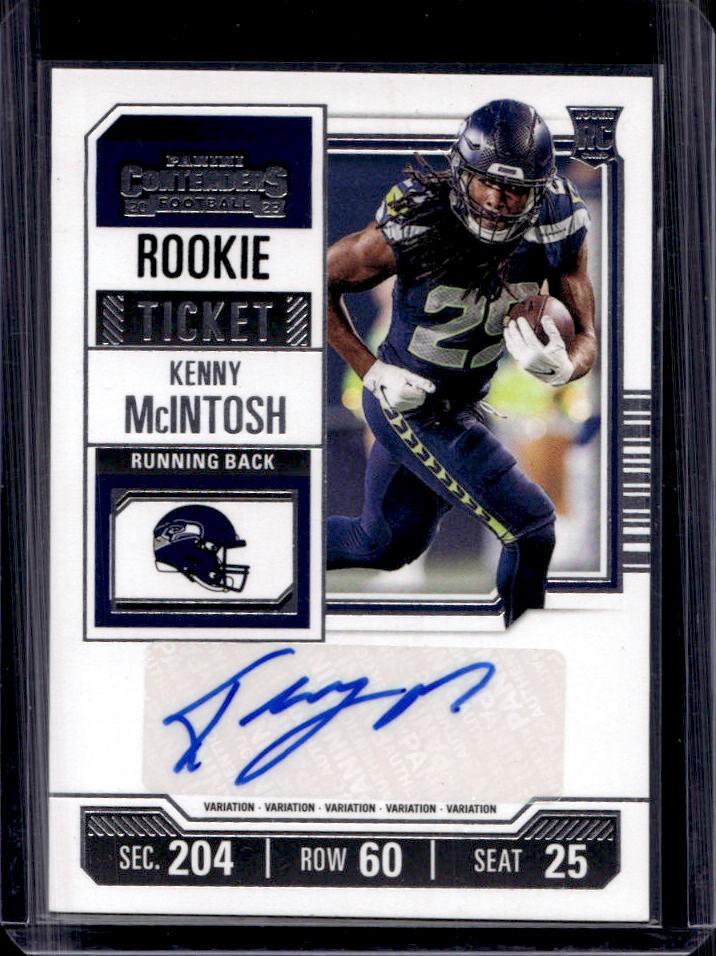2023 Contenders Kenny McIntosh Variation SP Auto RC Rookie Ticket #150b