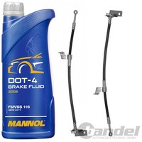2Xbremsschlauch VORDERACHSE+1L Mannol DOT 4 Passend FüR Hyundai Getz (Tb)