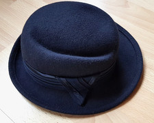 eleganter Damen Hut Gr. 54 Gr. 55 Retro dunkelblau Vintage Modell fovorite