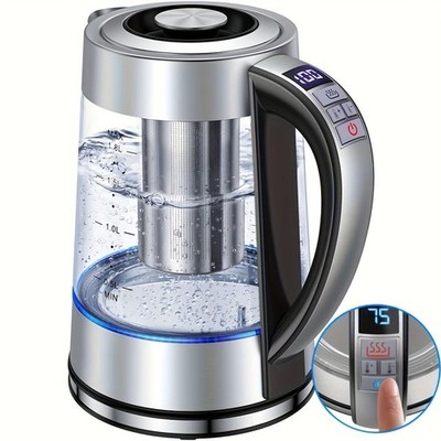 Electric Glass Kettle, 1.8 L Tea Kettle with 12 Temperature Control and Tea Infu