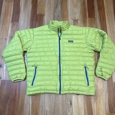 Patagonia Down Sweater Puffer Jacket Men XL Green Insulated Zip 84673 - Patched