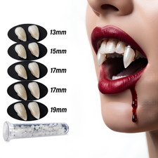4 Pairs Vampire Fangs Reusable Teeth with Adhesive Tube Halloween Cosplay Party