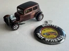 1968 Hot Wheels Redline ’32 Ford Vicky Brown, wh interior w/ Button. REALLY NICE