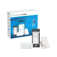 Lutron Diva Smart Dimmer Switch Kit for Caseta Lighting w/ Hub, Pico Remote &...