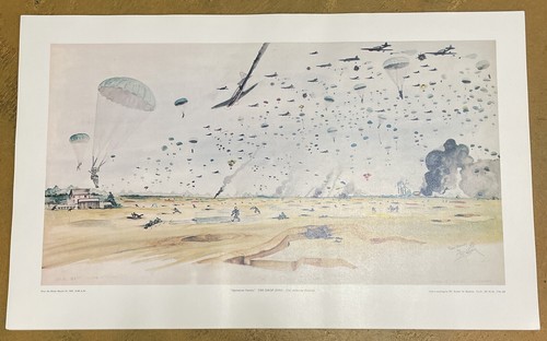 Operation Varsity “The Drop Zone 17th Airborne Div 507 Pir Vet Print R.  Baldwin - Picture 1 of 9