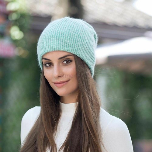 AU Rabbit fur Wool Beanie Hat For Women Solid Winter Cashmere Skullies Warm Cap - Picture 3 of 16