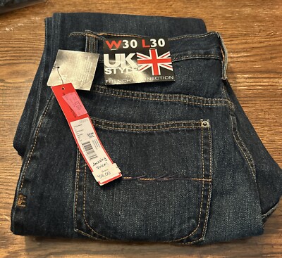 French Connection UK Style NWT Straight Leg Slim 30x30 Men s Denim Blue Jeans