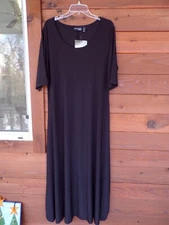 Attitudes by Renee maxi dress black short sleeves Large NWT