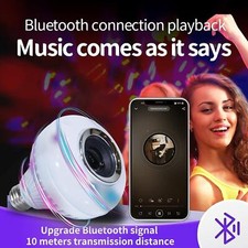 LED Music Light Bulb with Built-In Bluetooth Speaker,E26 Base Wireless Smart Li